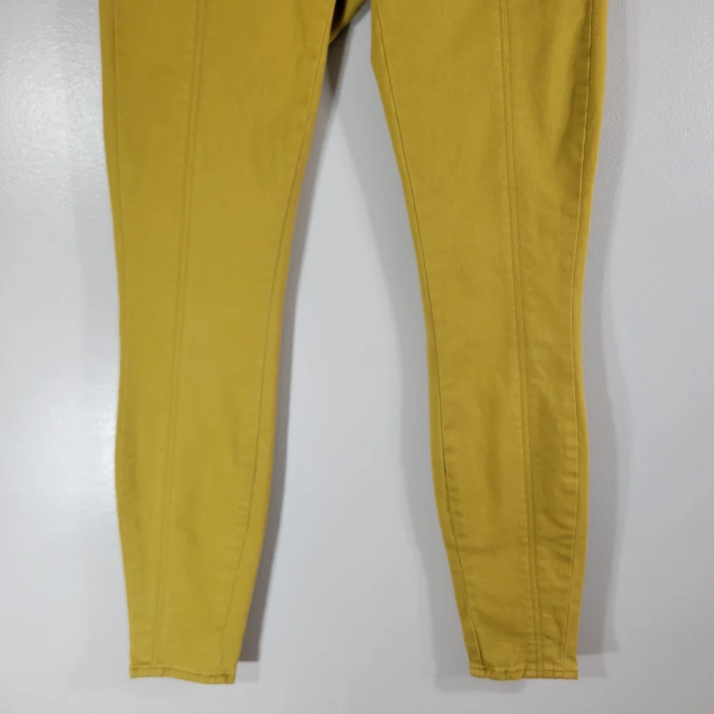 ANTHROPOLOGIE Jefferson mustard mid rise skinny leg slim utility chino pants
